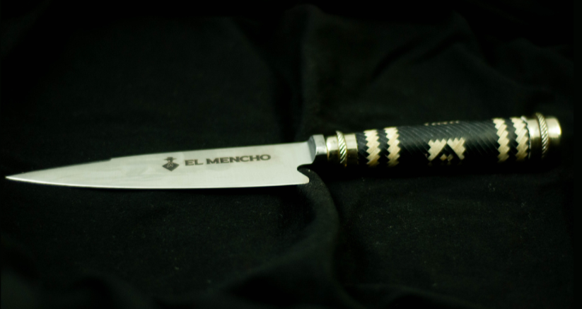 Braided Leather Handle with Nickel Silver (15 cm)