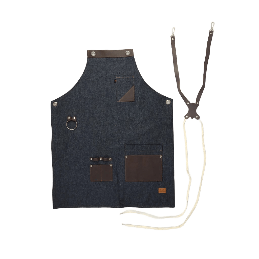 Moe Apron – Denim & Leather