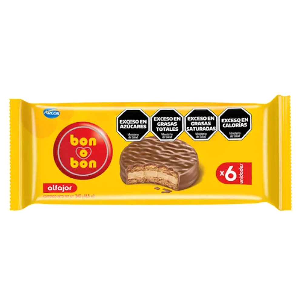 Bon o Bon Classic Chocolate Alfajores - 6 Units