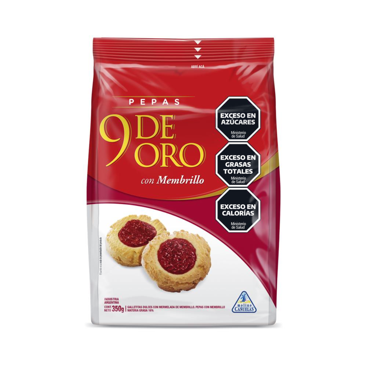 9 de Oro Pepas Cookies - 350 g