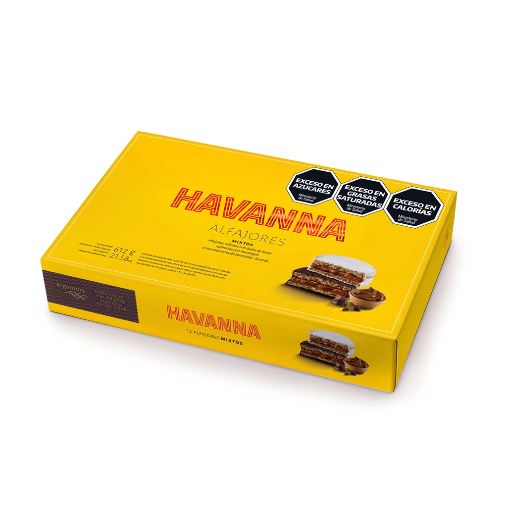 Havanna Mixed Chocolate and Italian Meringue Classic Alfajores Box - 12 units