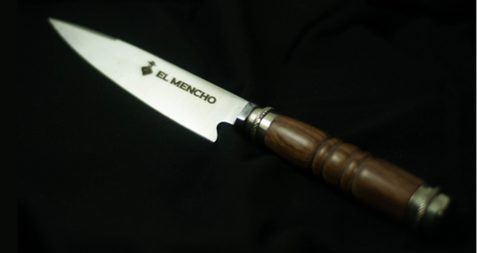 Turned Wooden Handle with Nickel Silver (15 cm)