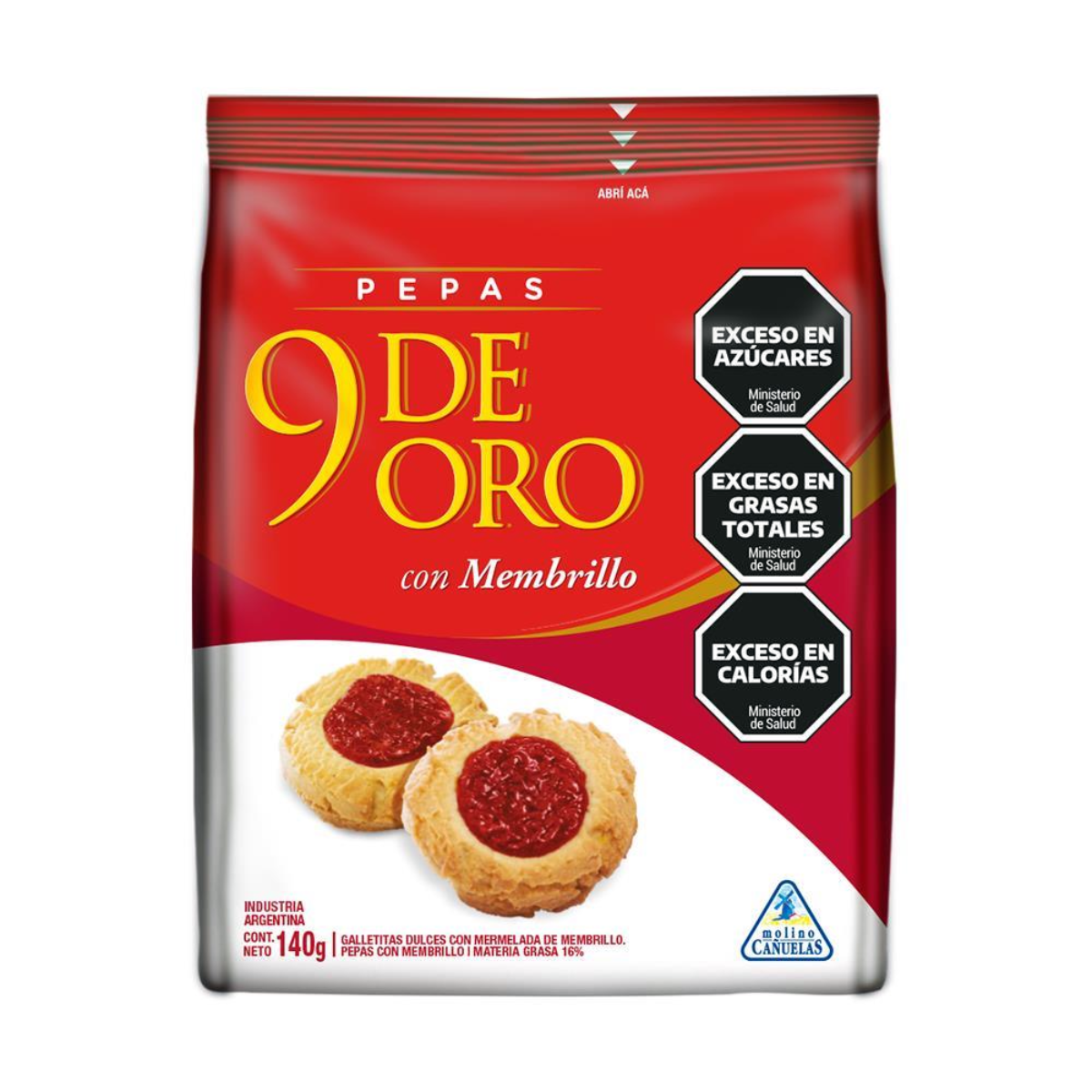 9 de Oro Pepas Cookies - 140 g
