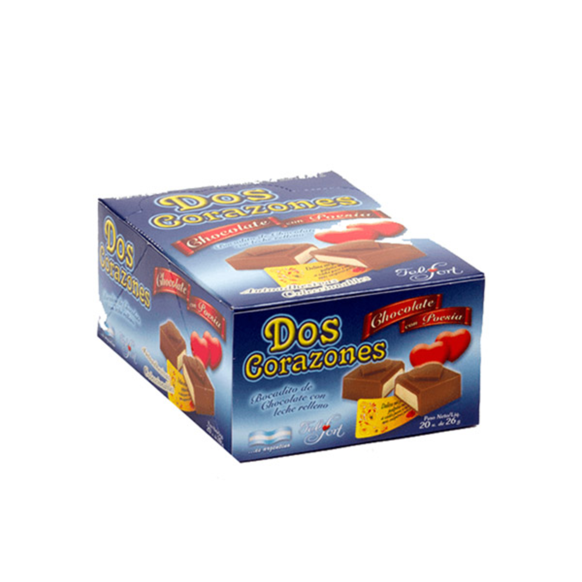 Felfort Dos Corazones Chocolate Bars - 20 Units